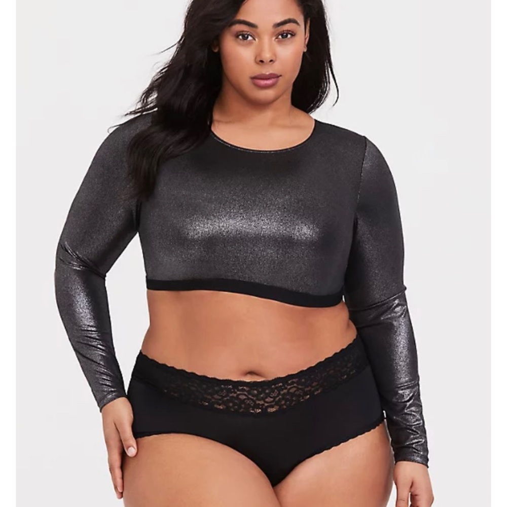 Torrid silver metallic crop top